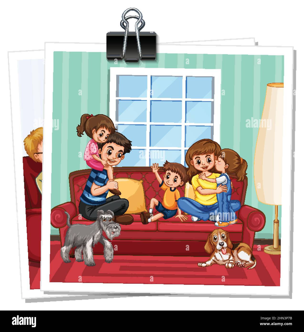 A photo of happy family on white backgound illustration Stock Vector ...