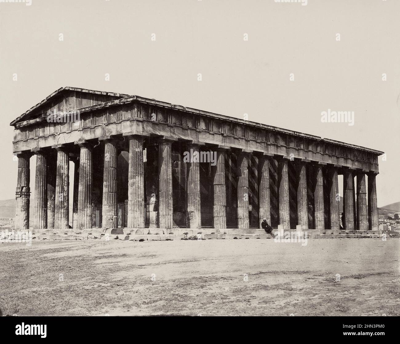 Vintage photo of Temple of Hephaestus (Hephaisteion). By Félix Bonfils (French, 1831 - 1885); 1872.  The Temple of Hephaestus or Hephaisteion (formerl Stock Photo