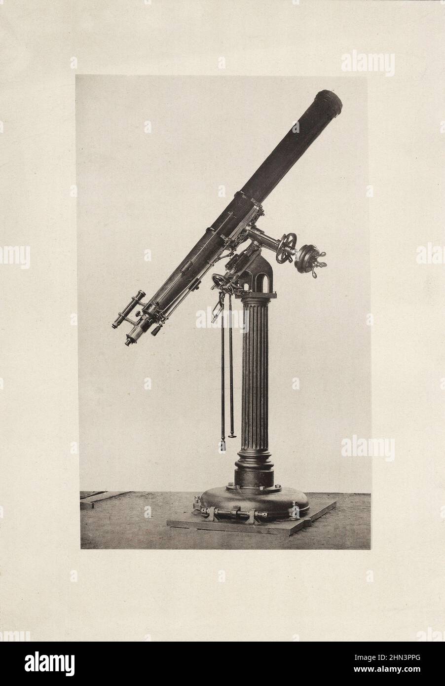 Vintage illustration of the refractor of the Villa Kann near Zurich. Late 19th century - early 20th century An illustration of the refractor installed Stock Photo