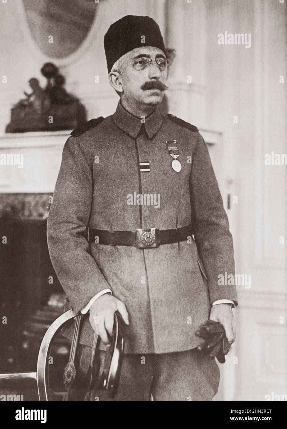 Archival photo of Sultan Mehmed VI (1861-1926), the last Sultan of the Ottoman Empire. 1918 Stock Photo