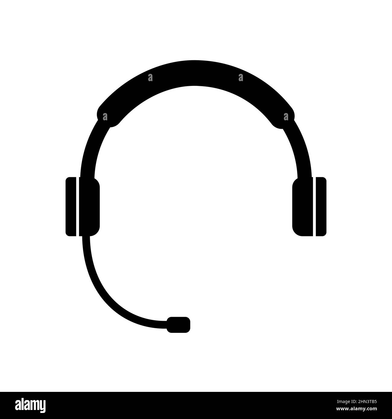 Black silhouette head headphones vector Black and White Stock Photos ...