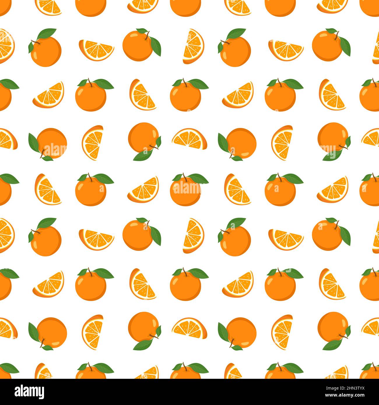 Seamless bright spring and summer pattern with oranges and slices on a ...