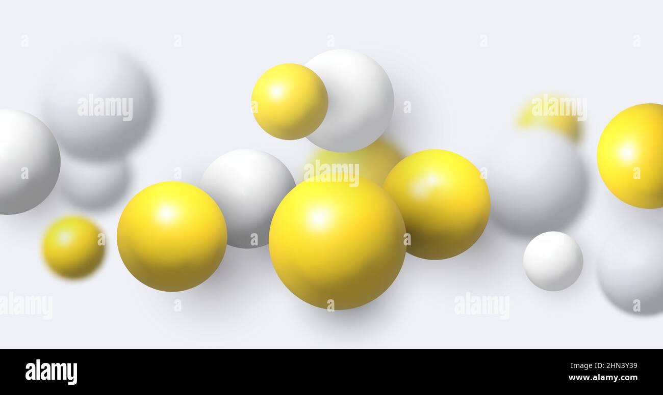Abstract background with dynamic 3d spheres. Vector illustration of ...