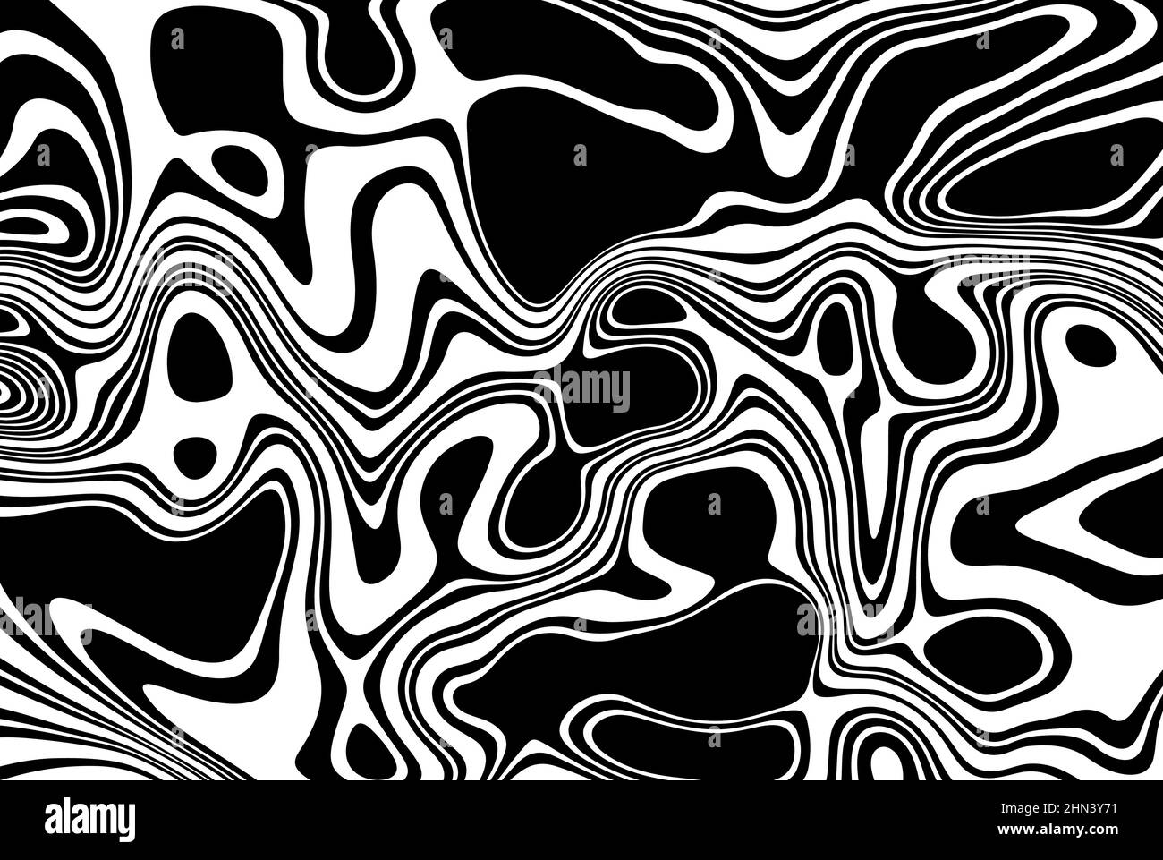 Black and white liquid texture. Abstract vector background. Monochrome ...
