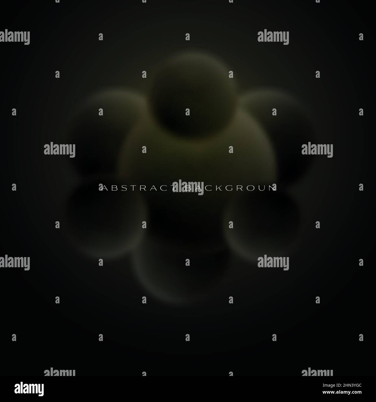 Abstract background with black dynamic 3d spheres. Vector illustration ...