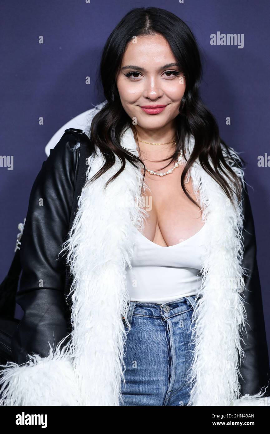 Hollywood, United States. 13th Feb, 2022. HOLLYWOOD, LOS ANGELES,  CALIFORNIA, USA - FEBRUARY 13: American actress Stella Hudgens arrives at  the TailGates Big Game Sunday and After Party Hosted by Lil Wayne