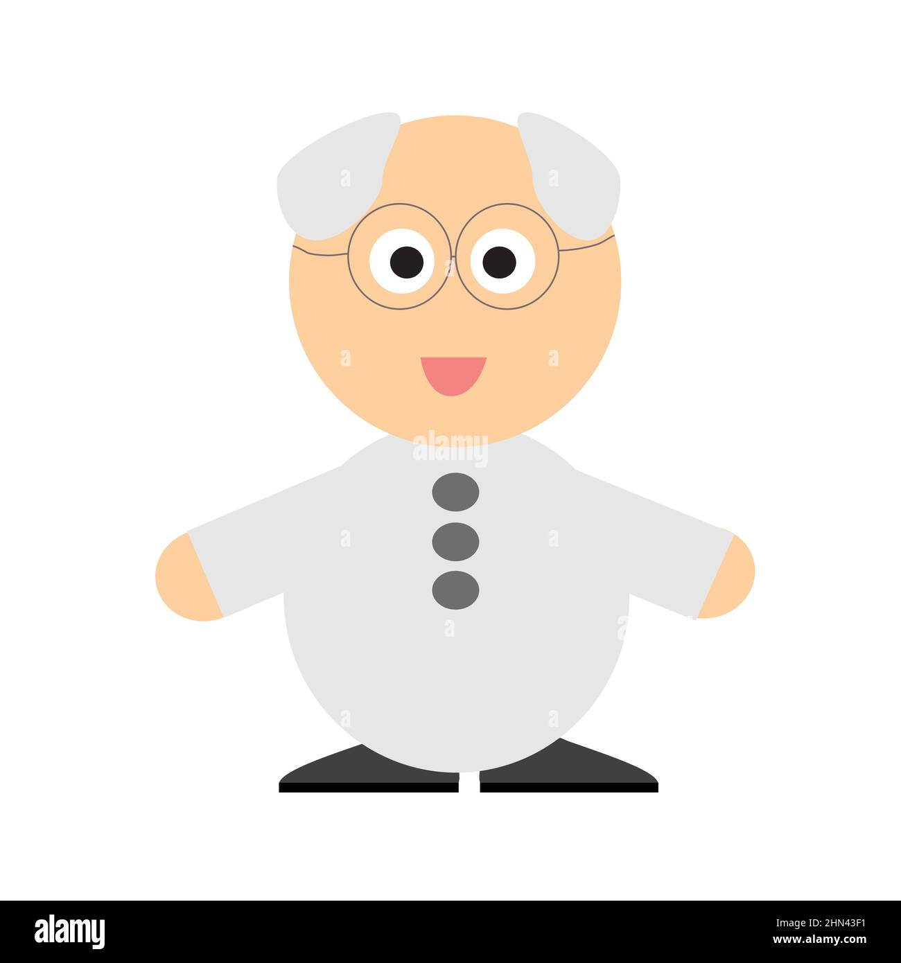 Smiling man face with white hair wearing glasses. Male face. Man professor, scientist or doctor avatar. Isolated flat vector illustration. Stock Vector