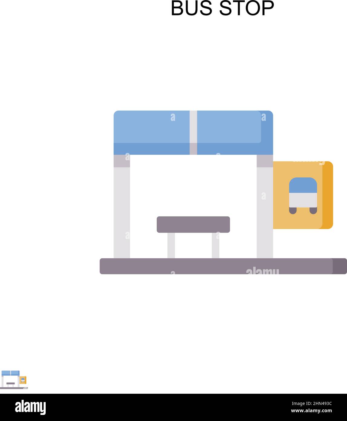 Bus stop Simple vector icon. Illustration symbol design template for ...