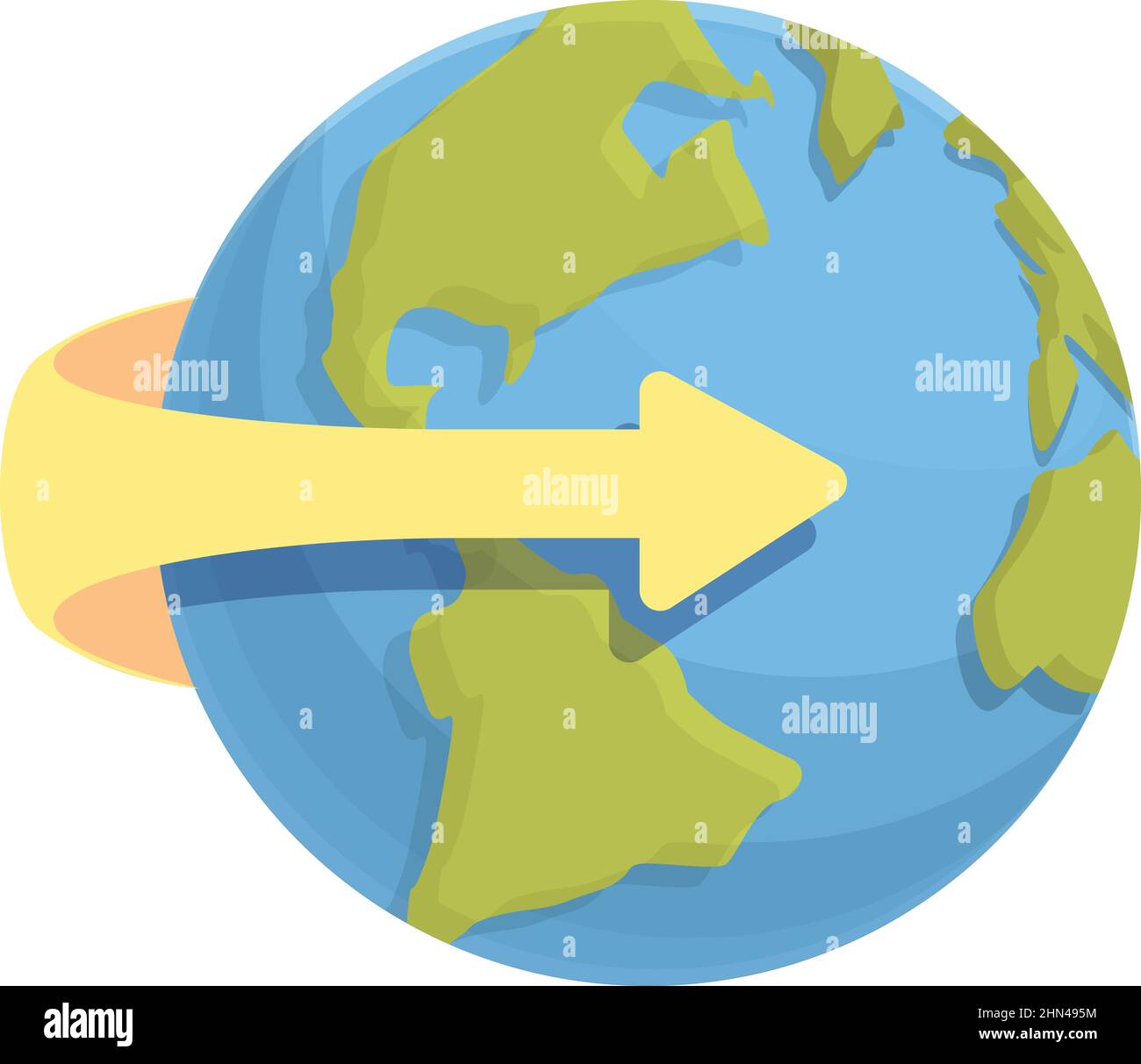 Arrow world travel icon cartoon vector. Globe map. Earth trip Stock ...