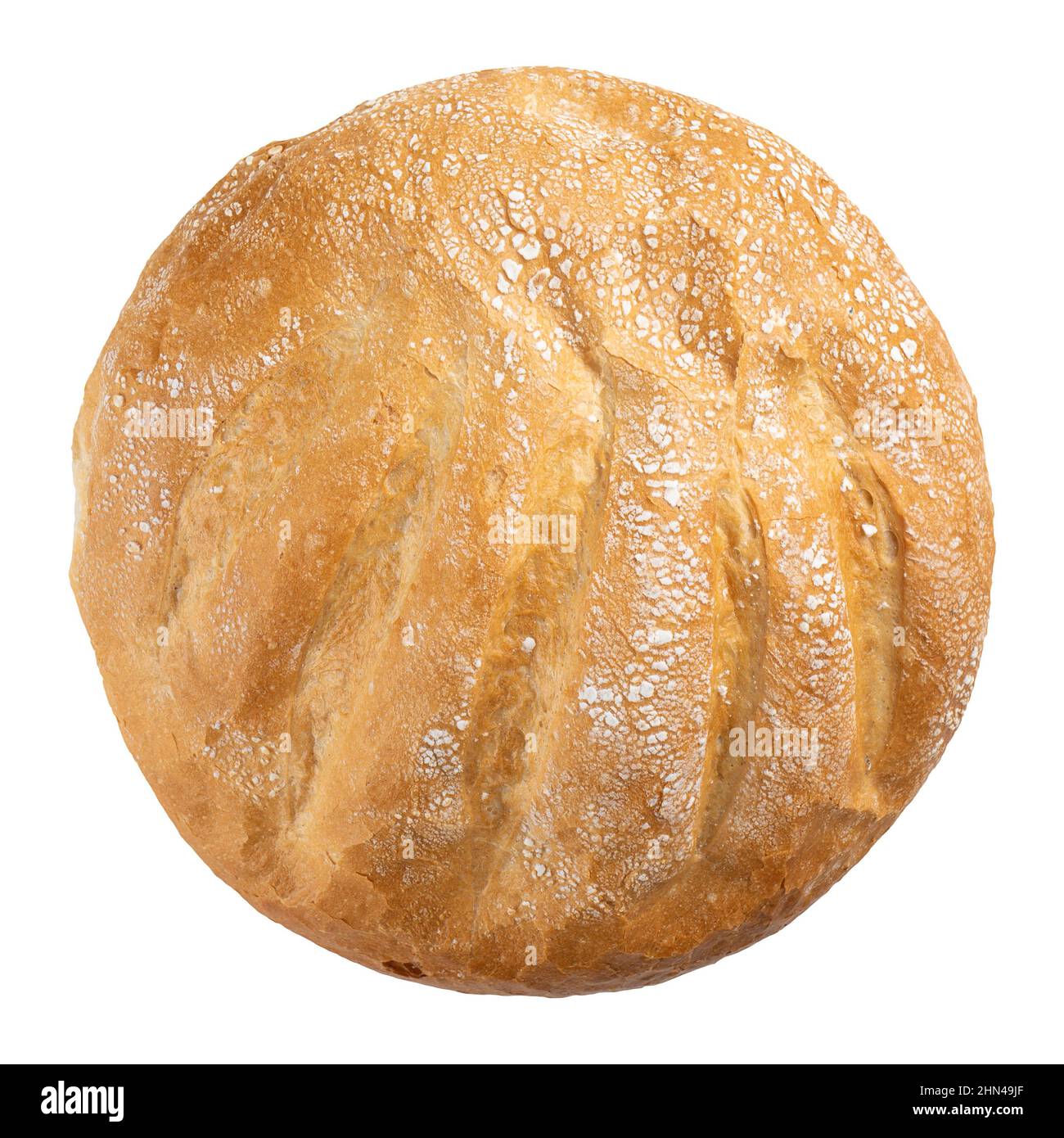 Isolated freshly baked loaf of creamy bread Stock Photo