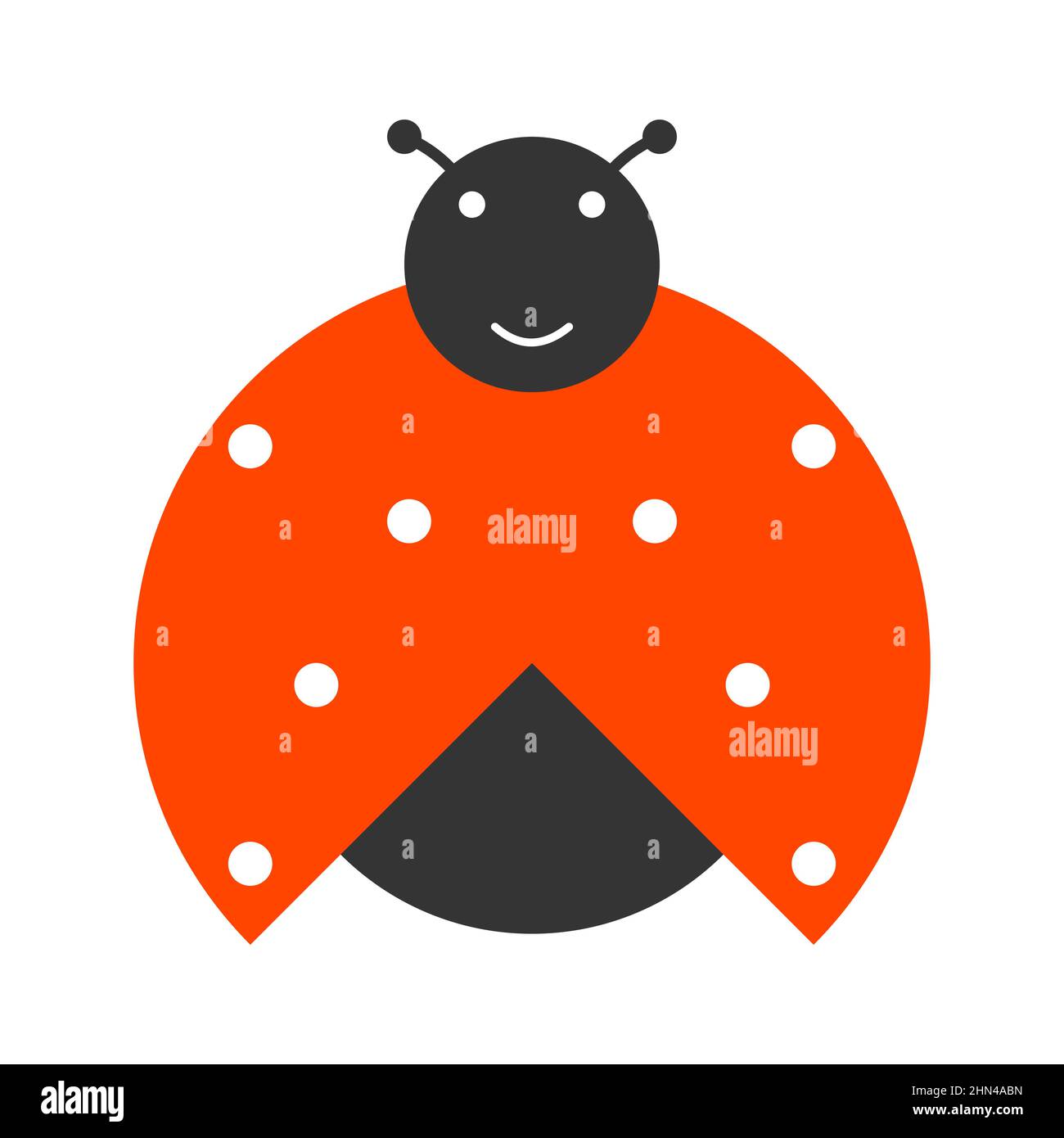 Cute cartoon red ladybug on isolated background Stock Vector Image ...