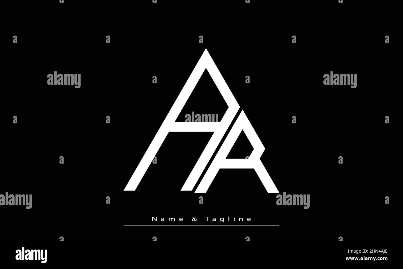Alphabet letters Initials Monogram logo AR, RA Stock Vector