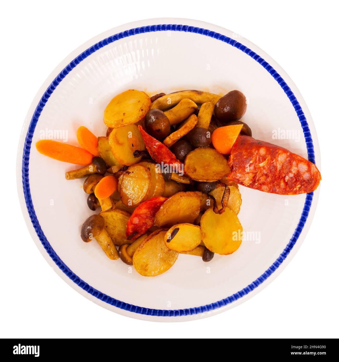 Top view of Spanish style fried potatoes Stock Photo Alamy