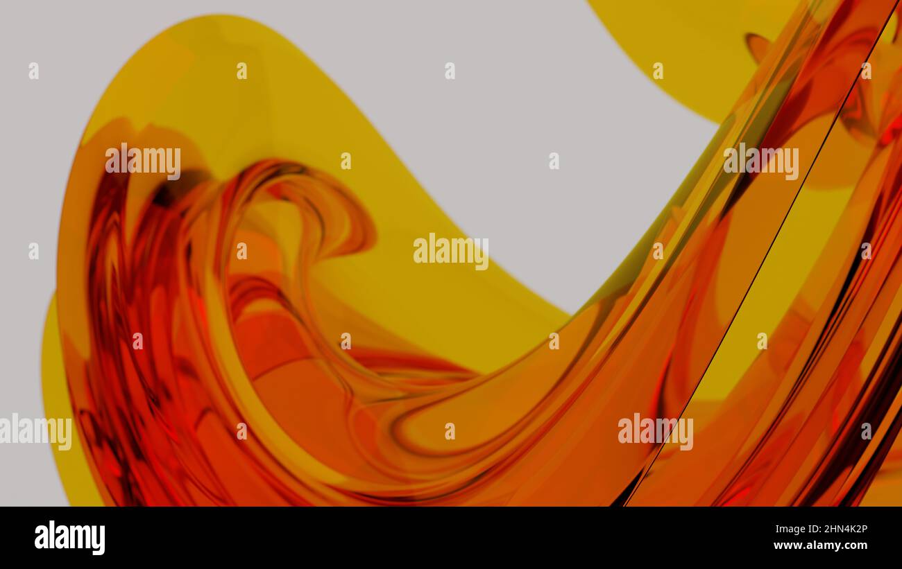 Abstract orange colorful background with distorted, curved geometry ...