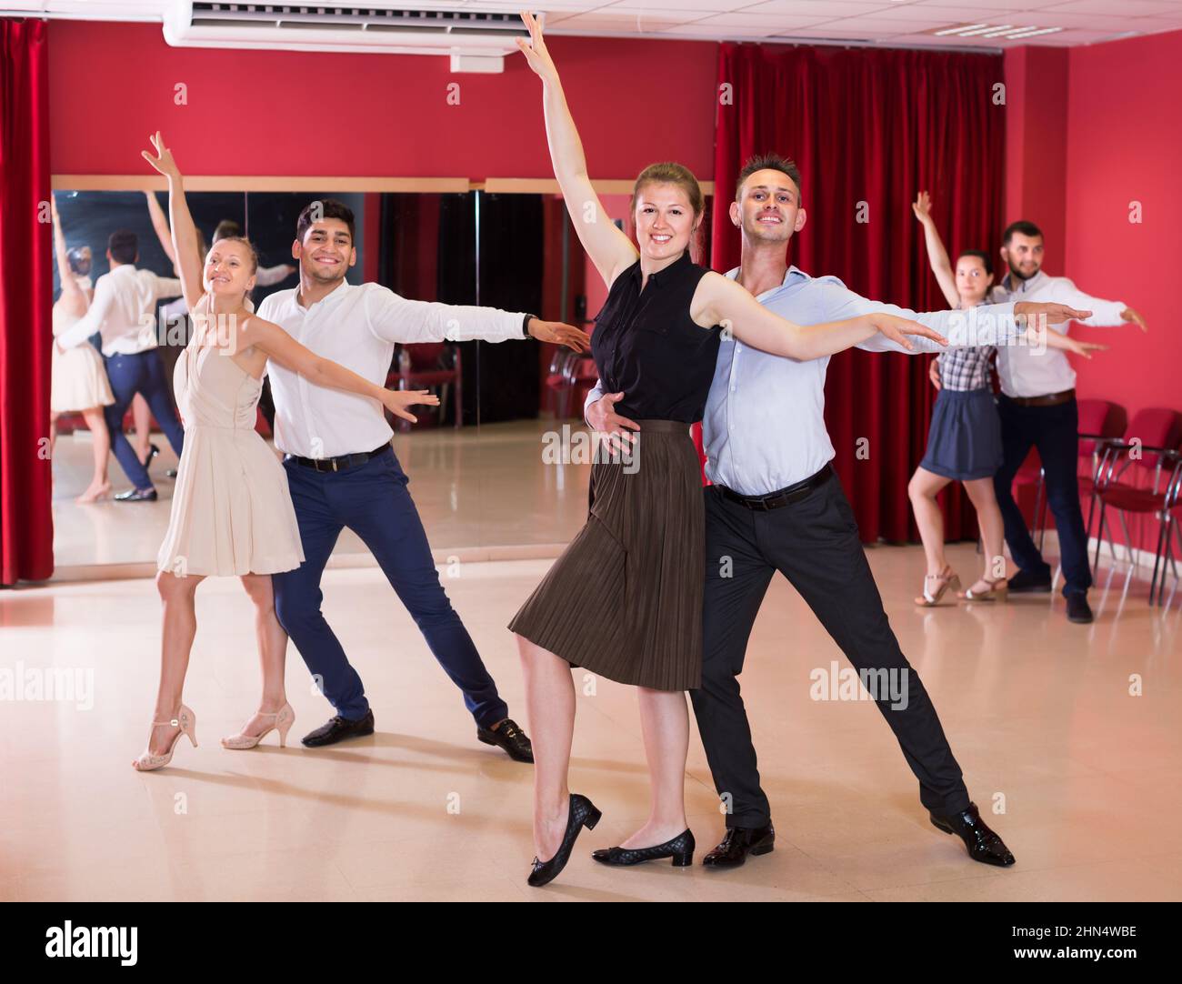 Ordinary people practicing passionate samba Stock Photo