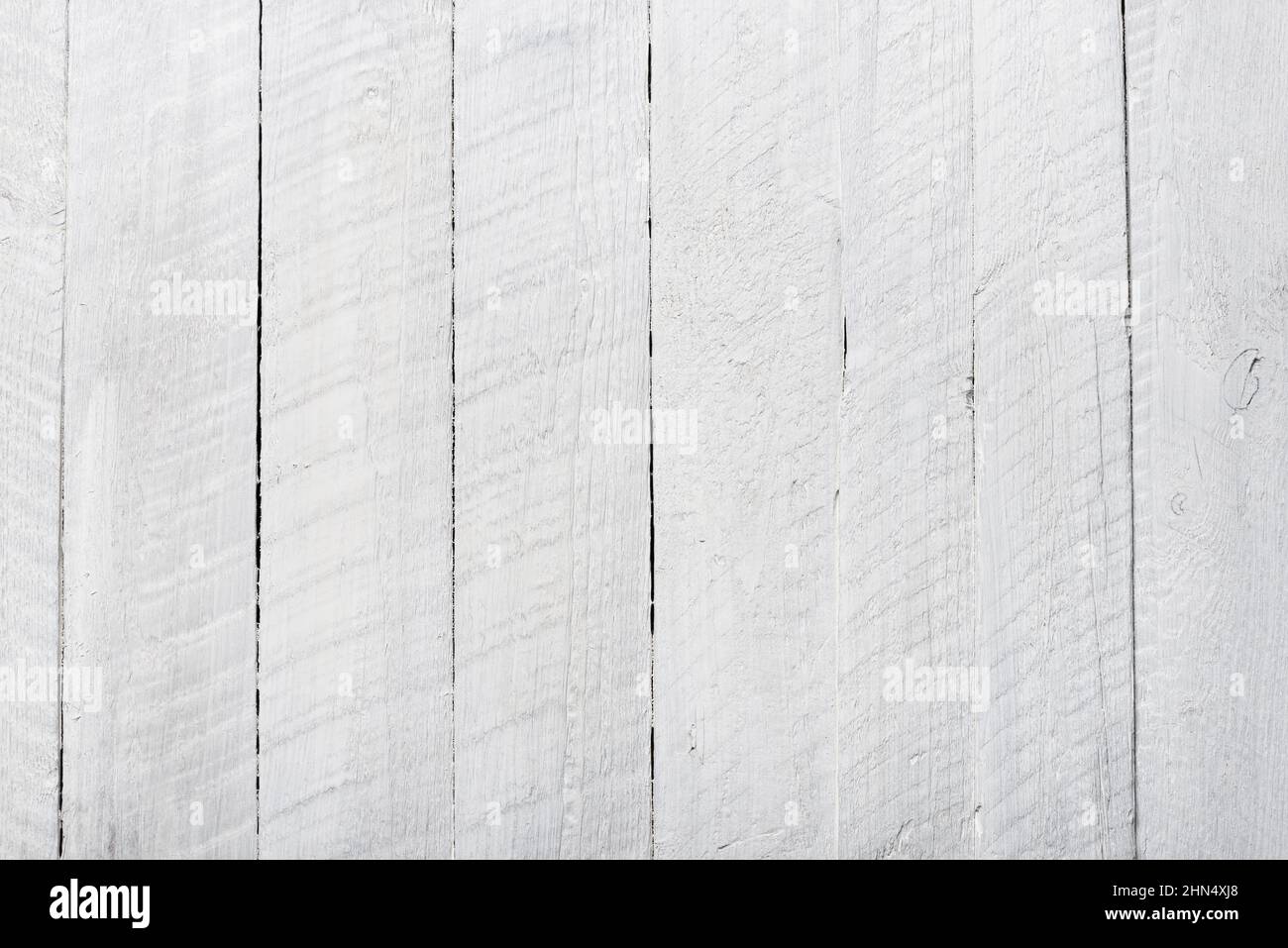 Rough rustic white wooden background top view Stock Photo