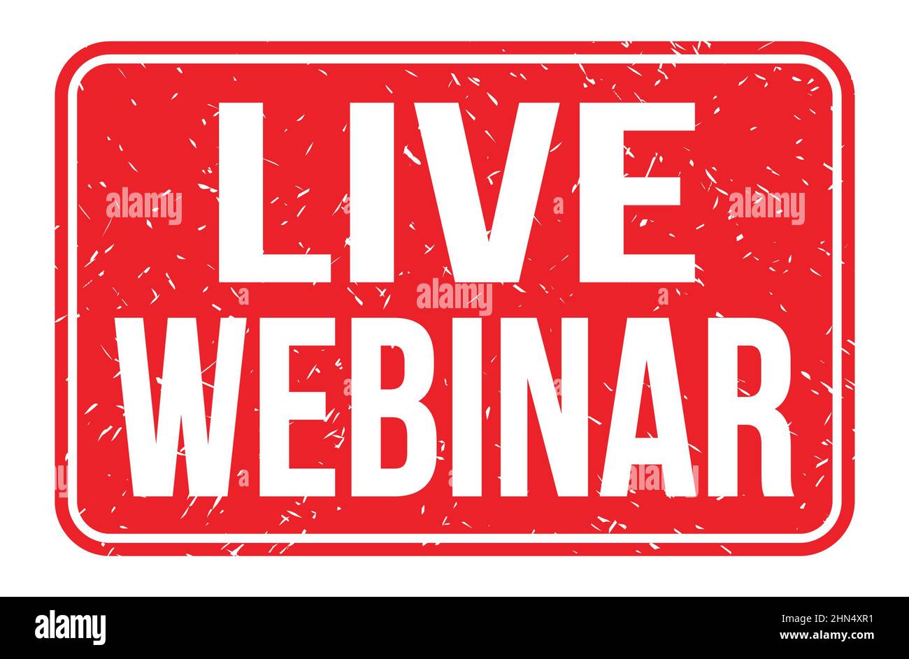 LIVE WEBINAR, words written on red rectangle stamp sign Stock Photo - Alamy