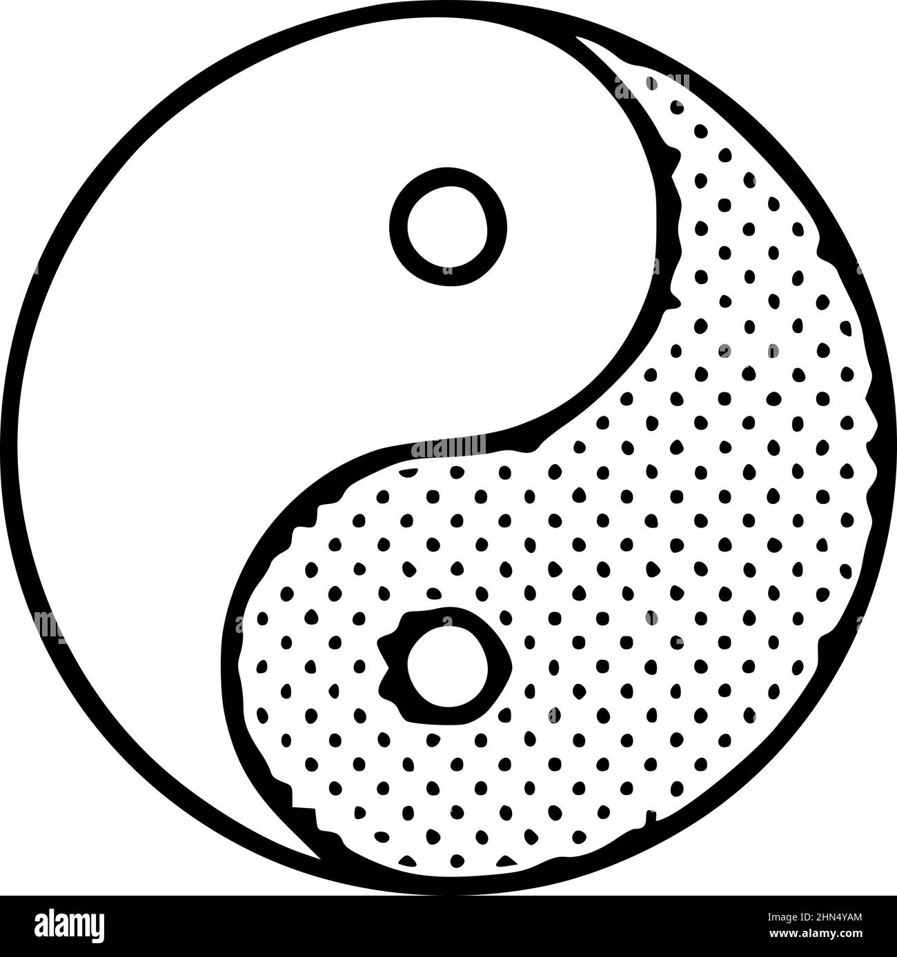 Yin Yang doodle icon isolated on white background Stock Vector Image ...