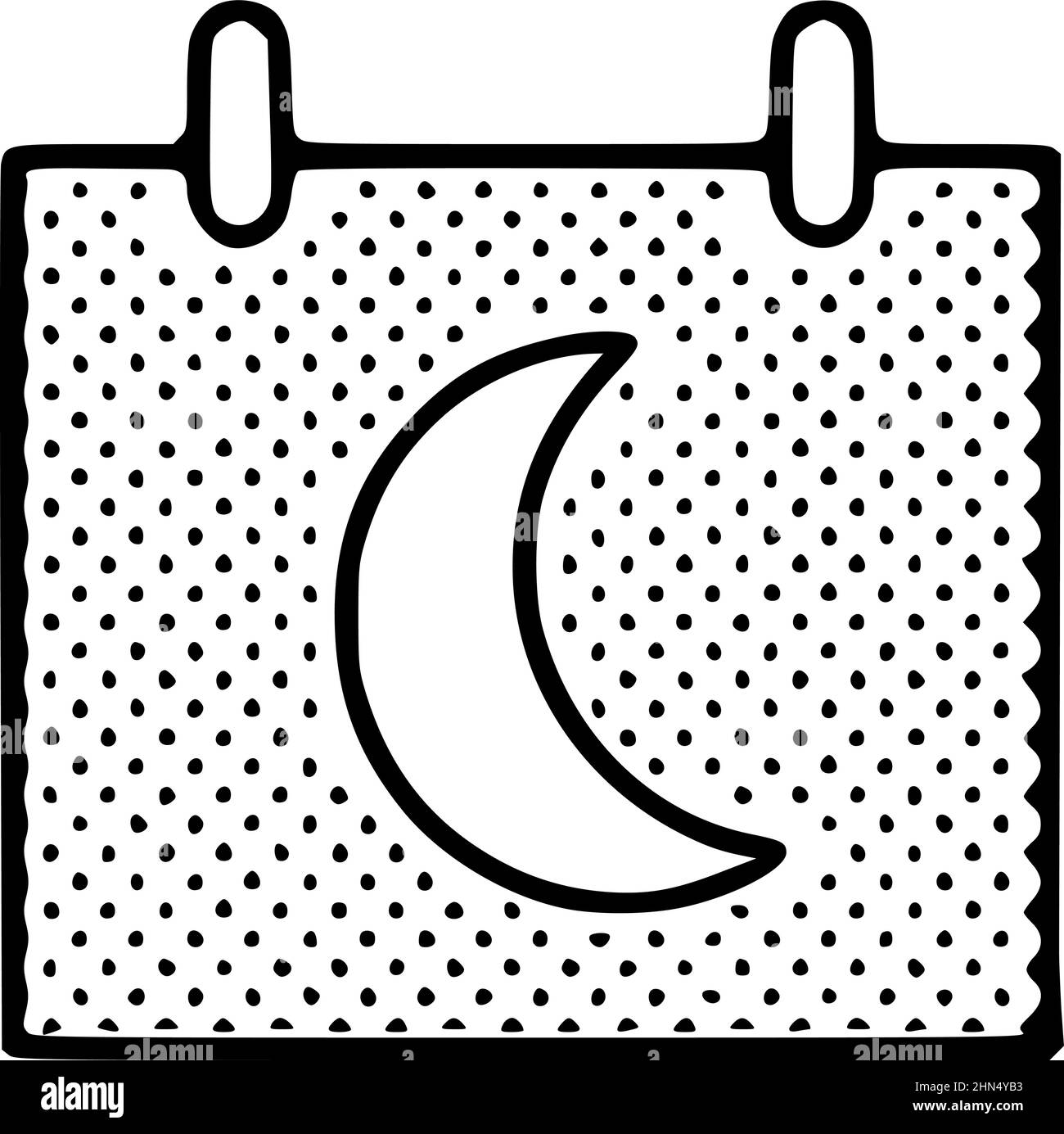 Moon calendar doodle icon isolated on white background Stock Vector ...