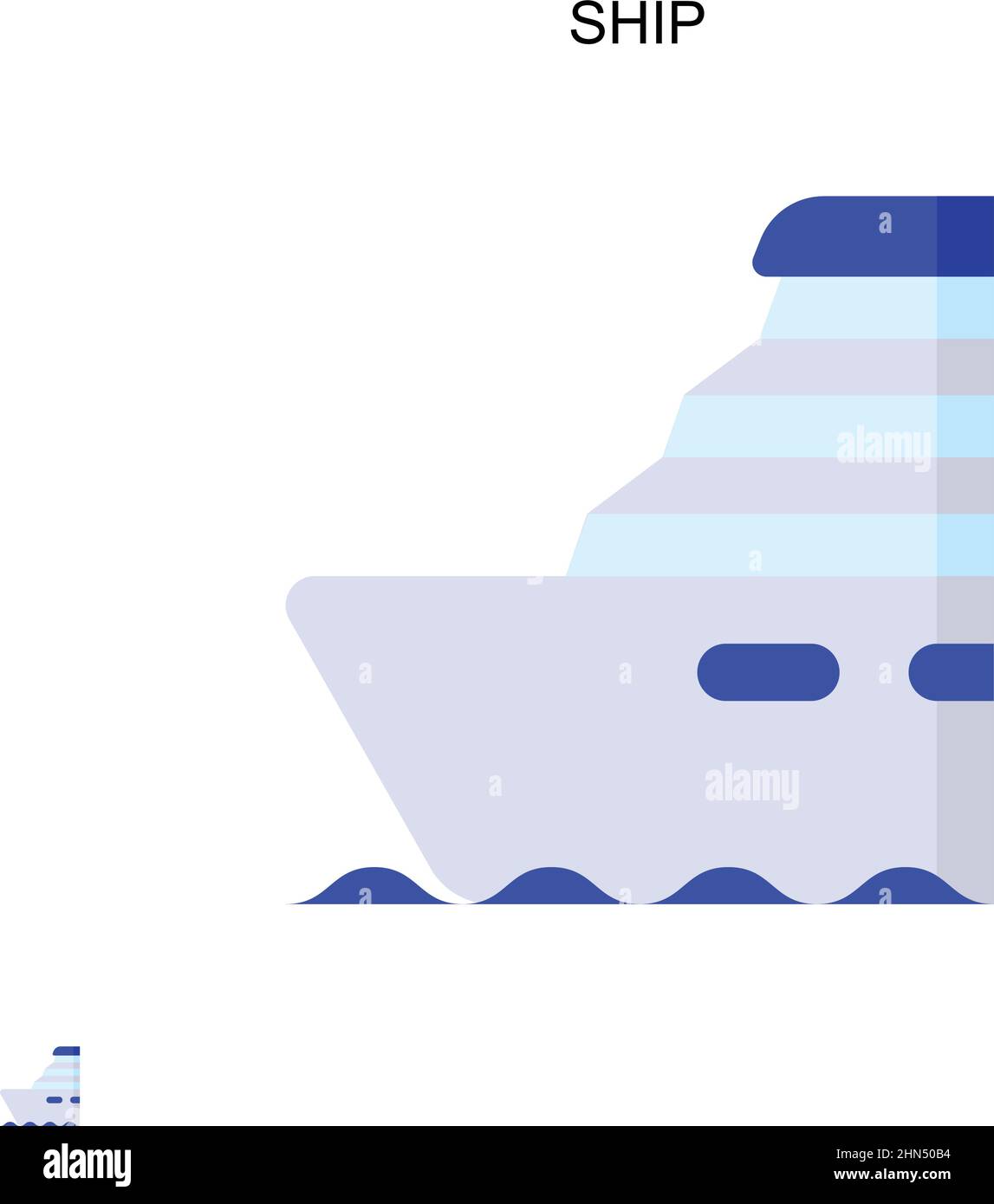 Ship Simple vector icon. Illustration symbol design template for web mobile UI element. Stock Vector