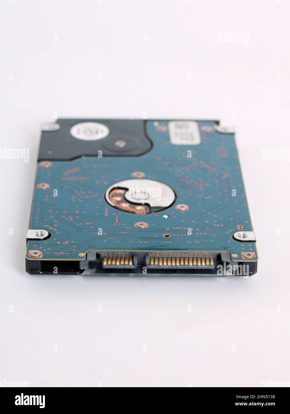 Electronic device Hard disk Drive 2.5 inch SATA, white background Stock Photo