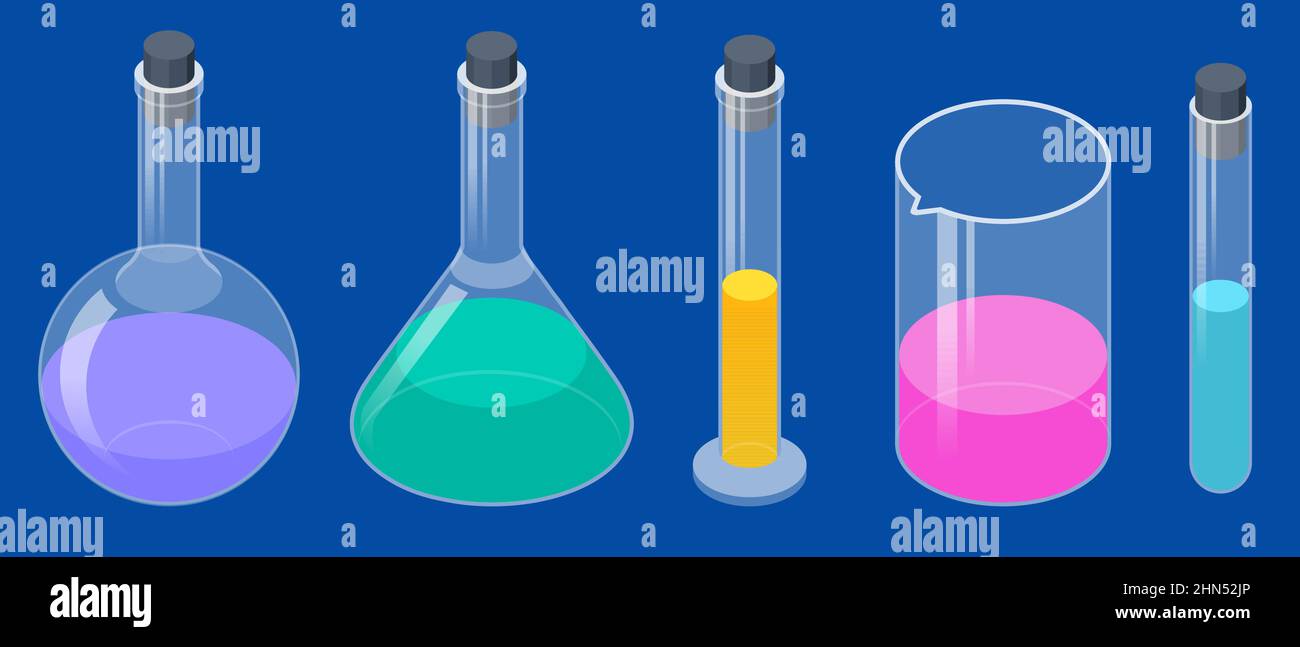 Isometric Analysis Lab, Chemical Laboratory Science. Lab chemical tubes ...
