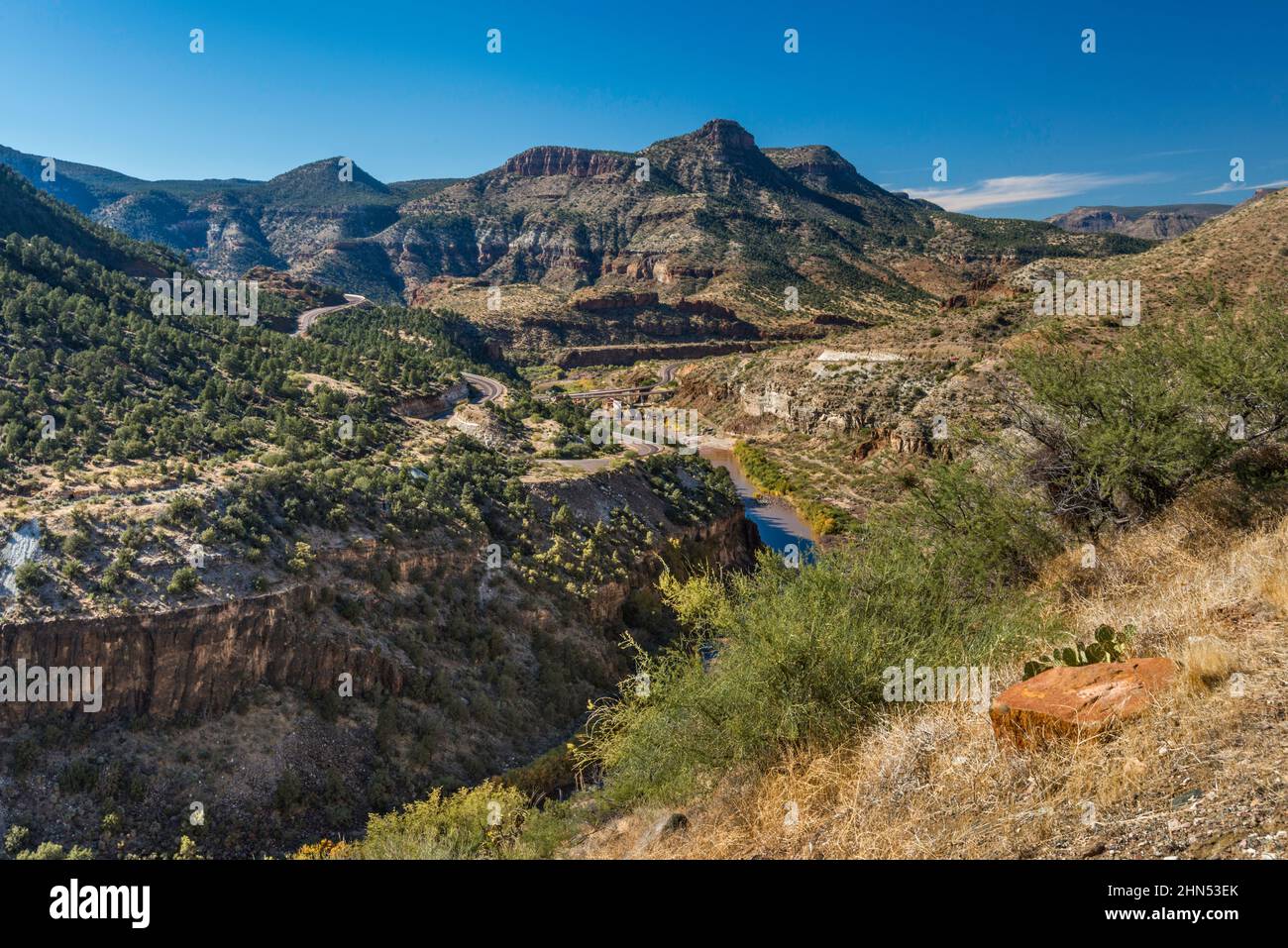 Salt River Canyon, US Route 60, Fort Apache Indian Reservation, Eastern High Country, Arizona, USA Stock Photo