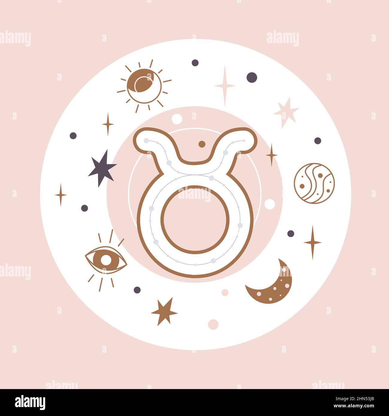 Taurus Horoscope sign vector - Zodiac astrology element. Esoteric ...