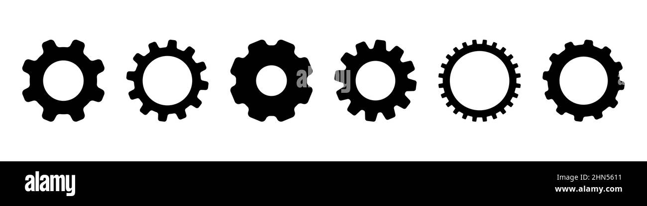 Gears icon set simple design Stock Vector