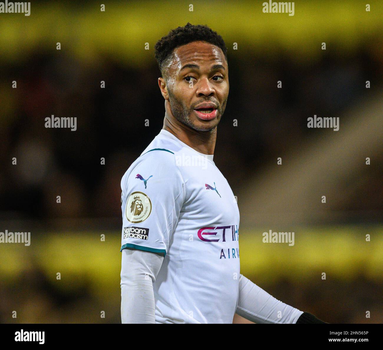 12 February 2022 - Norwich City v Manchester City - Premier League - Carrow Road  Manchester City's Raheem Sterling during the match against Norwich City at Carrow Road.  Picture Credit : © Mark Pain / Alamy Live News Stock Photo