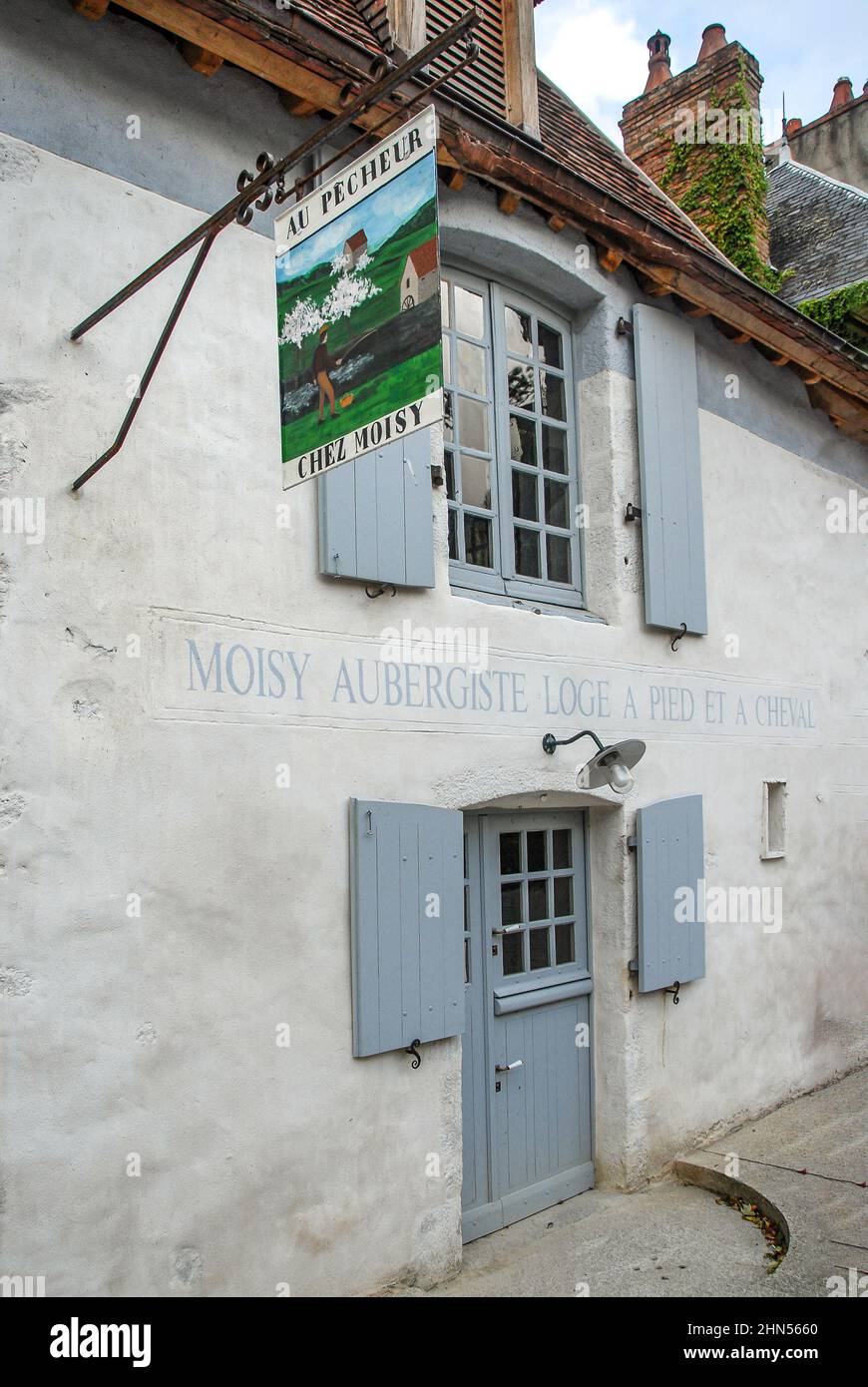 The auberge des Sœurs Moisy was made by painters whou met, slept and worked there at St-Céneri-le-Gérei, Normandy, France Stock Photo