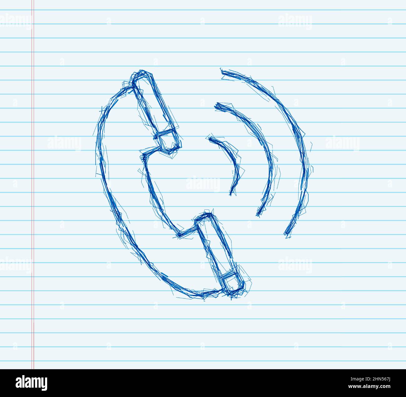sketch phone communication icon. Vector stock illustration Stock Vector ...
