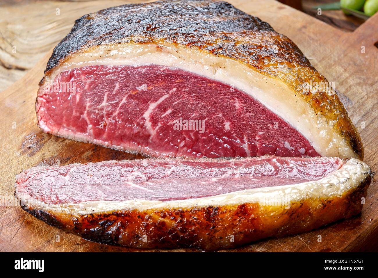 Parrilla Argentina steak Picanha, Tapa de Cuadril Stock Photo