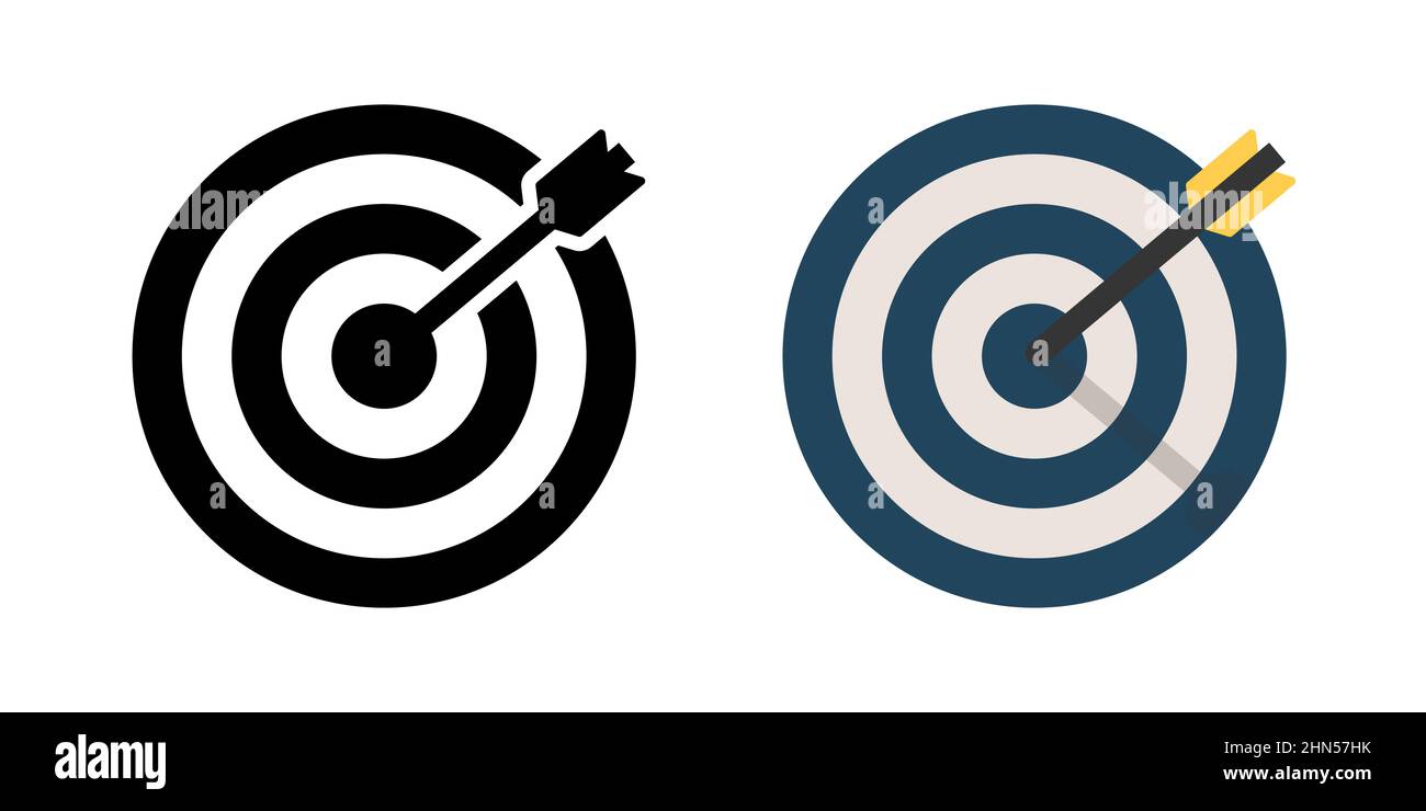 Target icon set with shadow Stock Vector