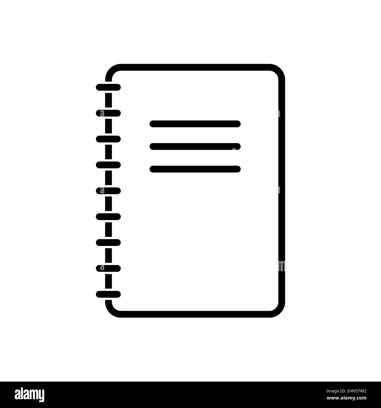 Note book linear icon. Notepad outline icon. Vector illustration. Web ...