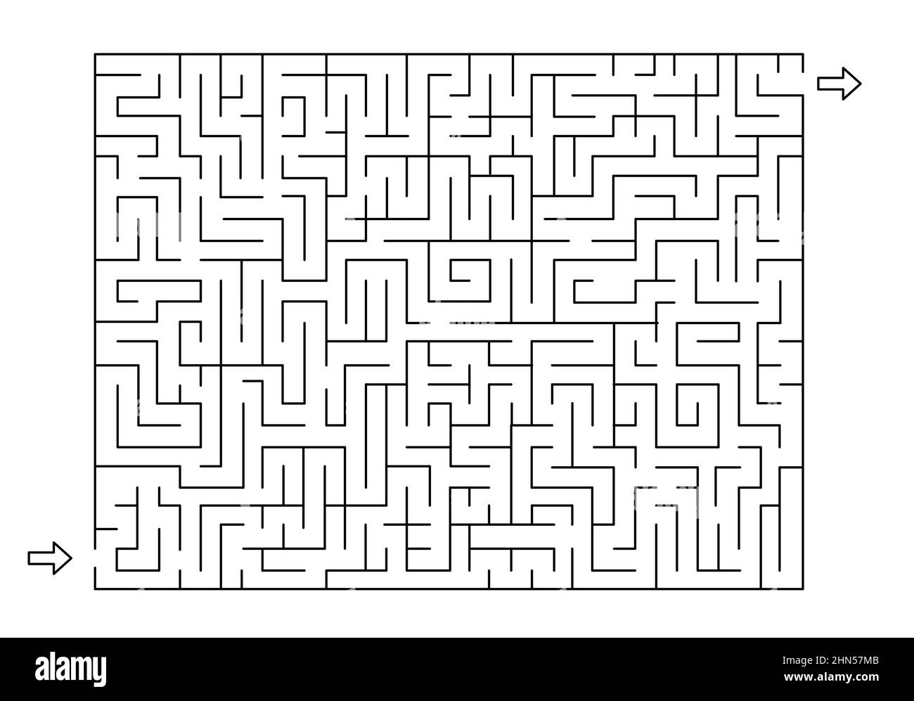Rectangle labyrinth with and Line maze game. Hard -Medium complexity. Kids maze puzzle, vector illustration Stock Vector Image Art - Alamy