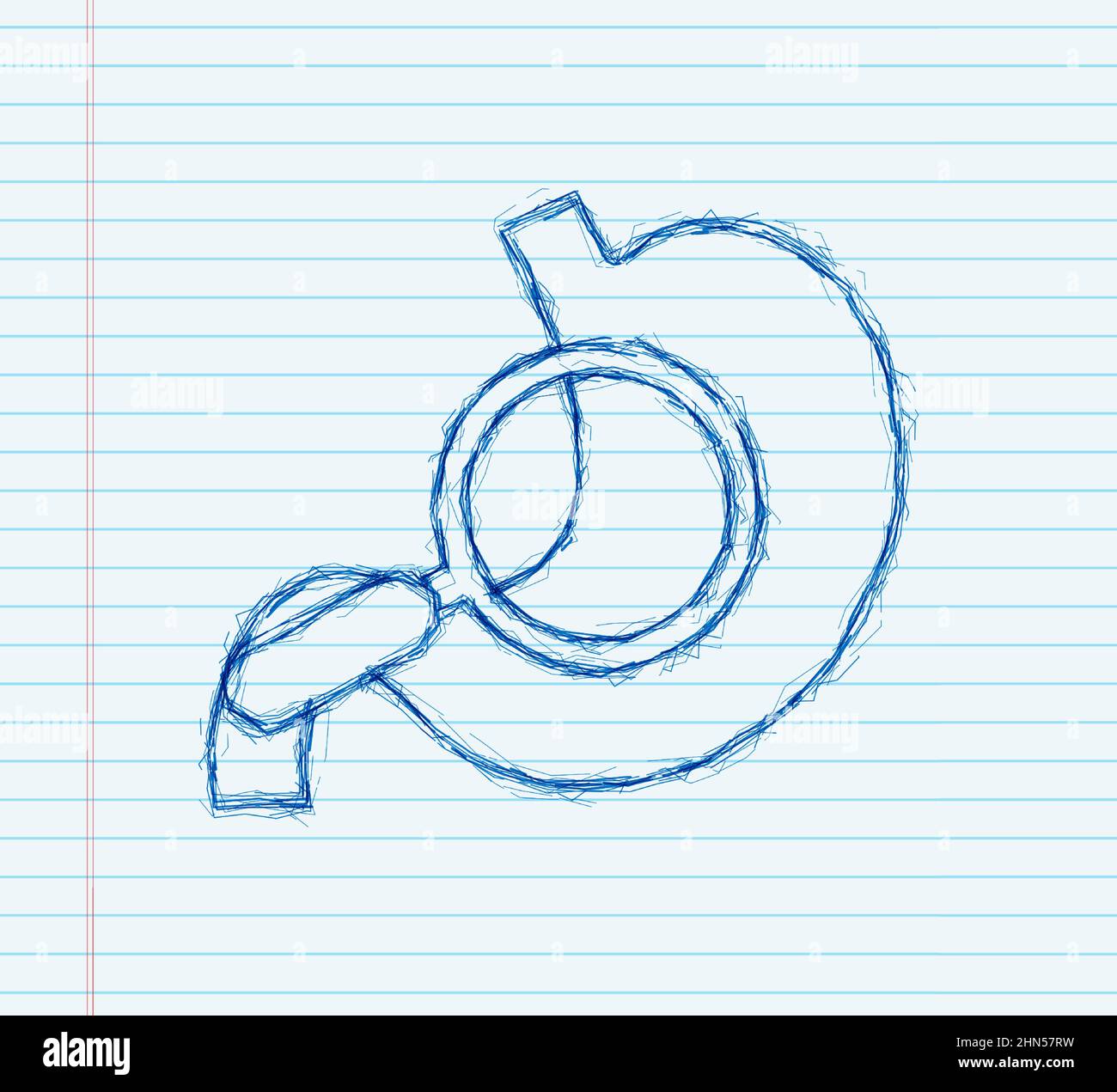 Stomach endoscopy. Endoscope in stomach through esophagus. Vector stock