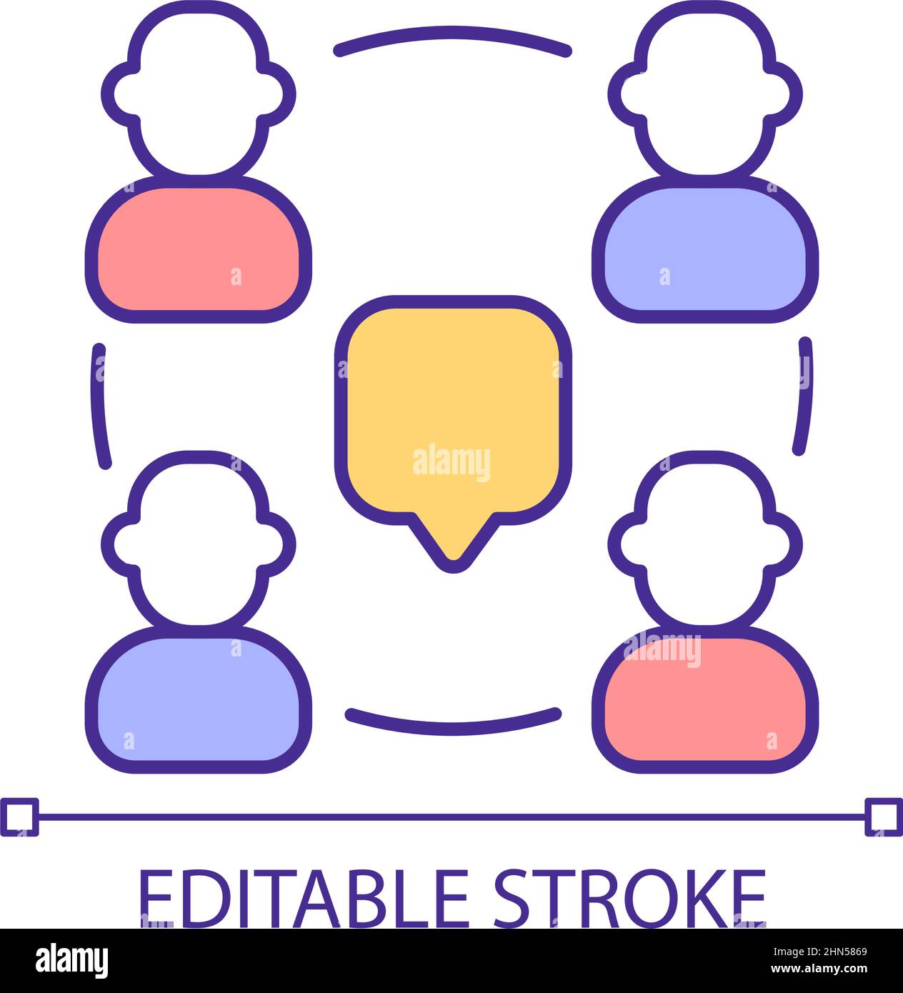 Communication in group RGB color icon Stock Vector