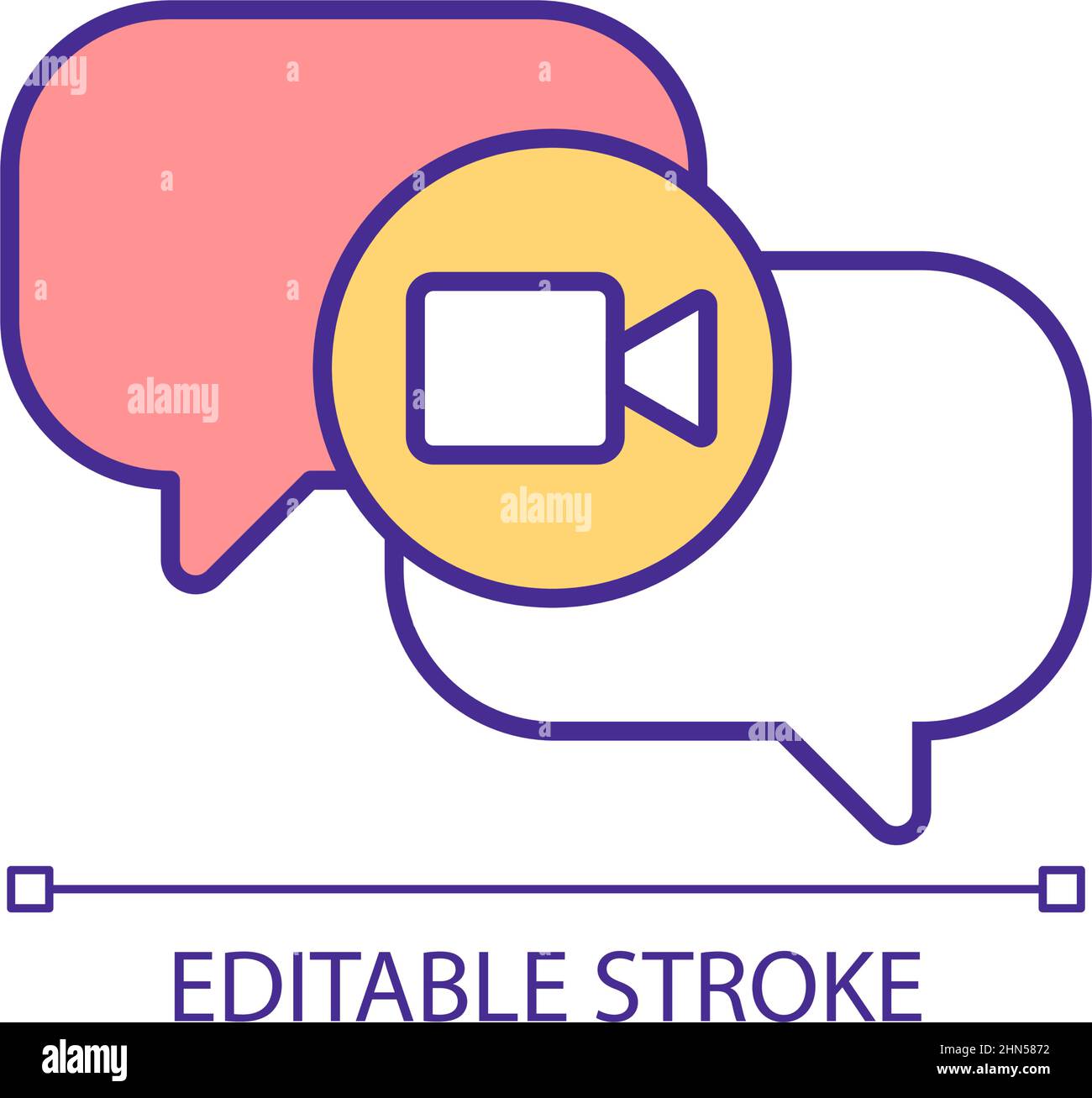 Videoconference business communication RGB color icon Stock Vector