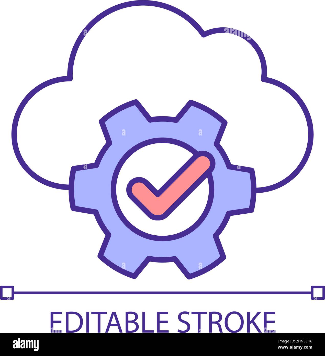 Virtual cloud storage setting RGB color icon Stock Vector