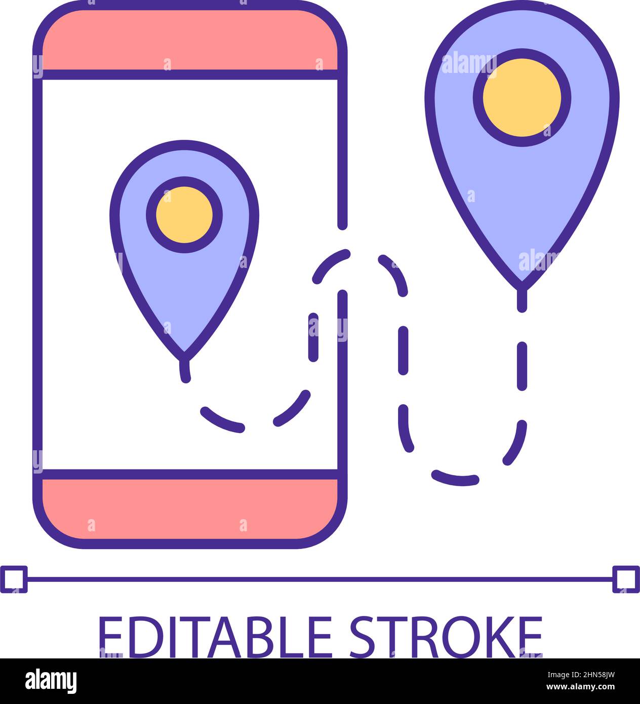 Mobile GPS location RGB color icon Stock Vector Image & Art - Alamy