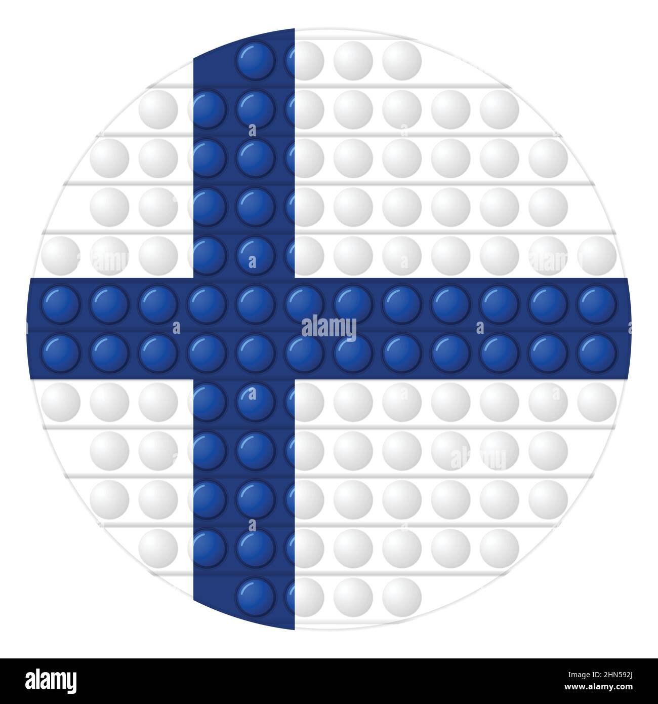 Glass light ball with flag of Finland. Round sphere, template icon