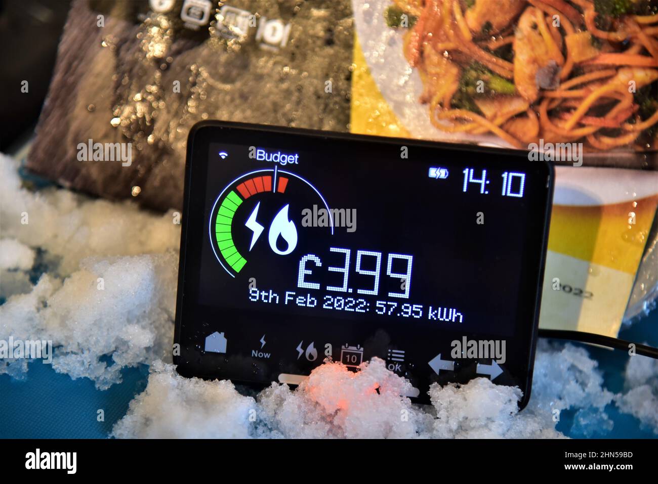 Smart meter to illustrate the increase of electricity and gas bills. . Smart meter shows a daily