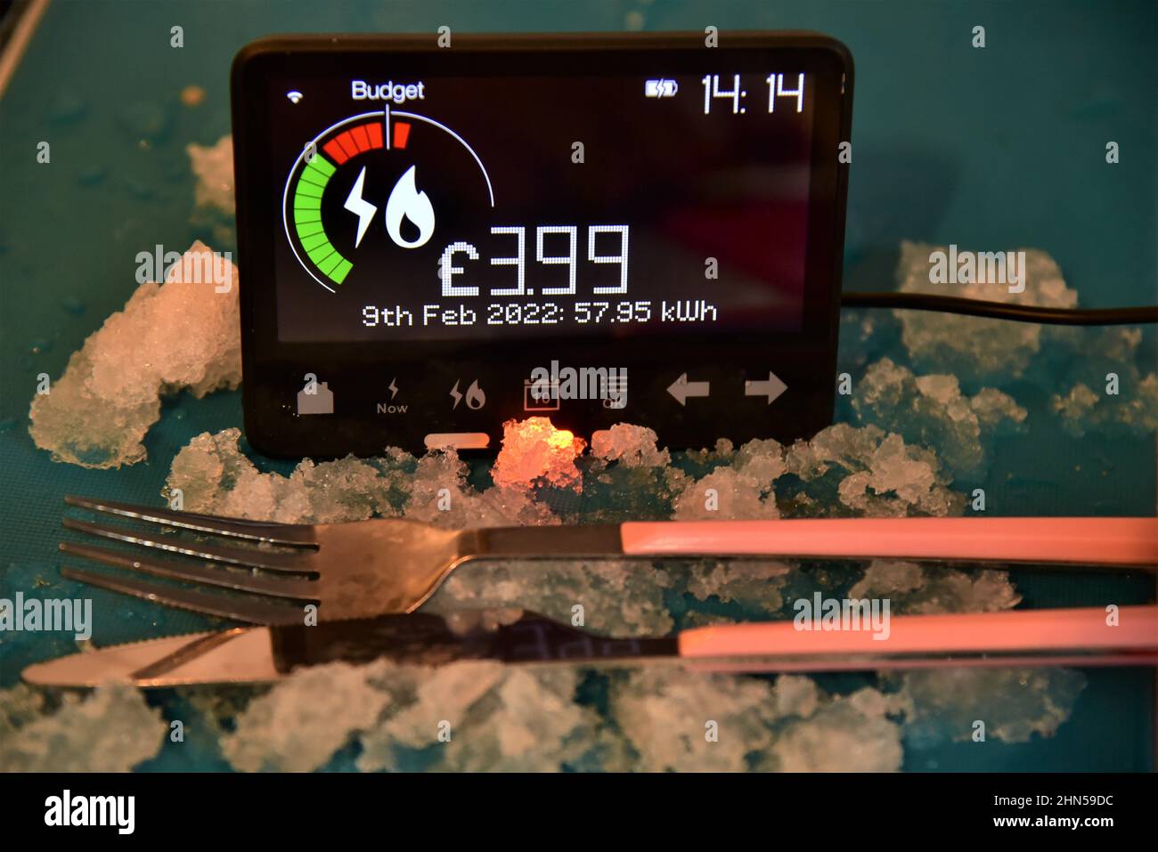 Smart meter to illustrate the increase of electricity and gas bills. . Smart meter shows a daily