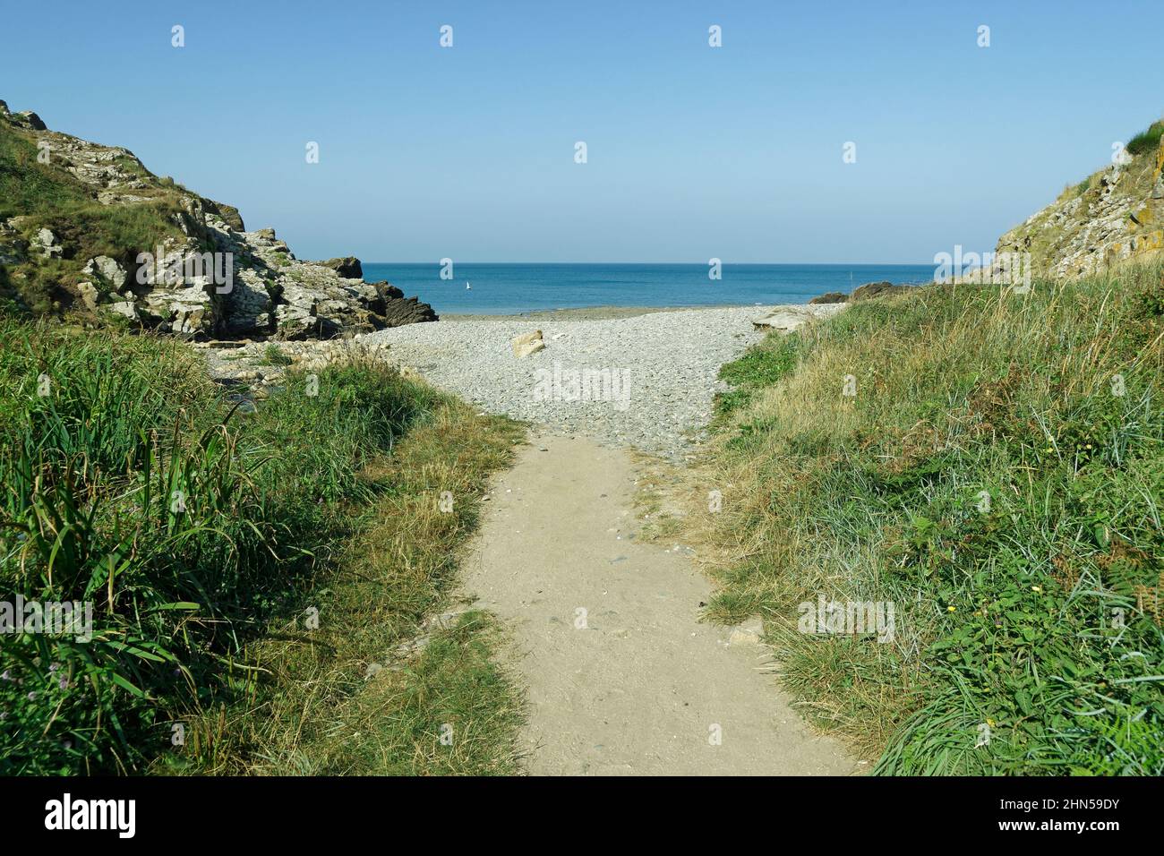Le Port du Lude, Lude valley in Carolles (Manche, Normandy, France, Europe). Stock Photo