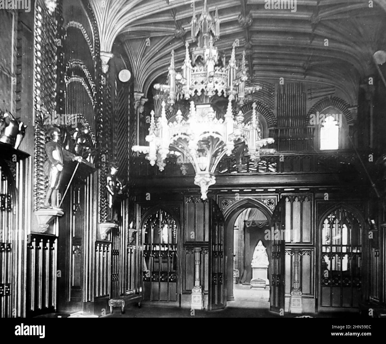 The Guard Chamber, Windsor Castle, Victorian period Stock Photo Alamy