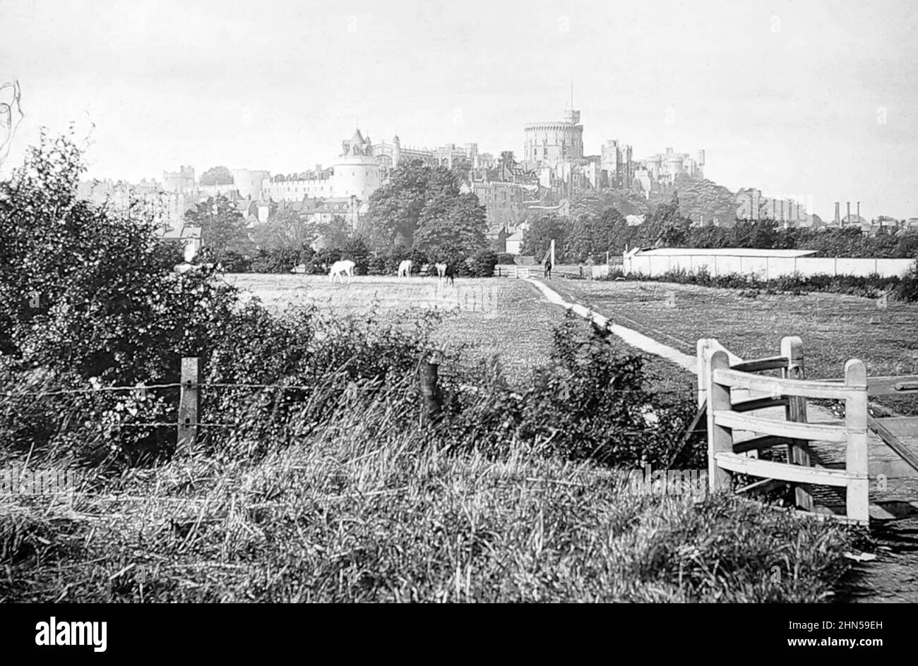 View of Windsor Castle, Victorian period Stock Photo