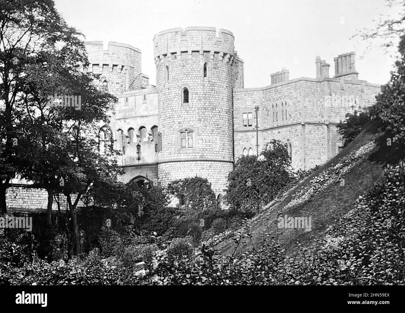 Norman Tower, Windsor Castle, Victorian period Stock Photo Alamy