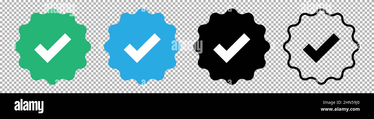 Premium Vector  Verified badges verified badge vector icons verification  symbol set social media account verification icons blue check mark icon  profile verified badge