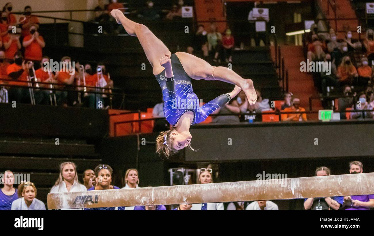 Corvallis, USA. 13th Feb, 2022. WSU's Skylar KilloughWilhelm placed